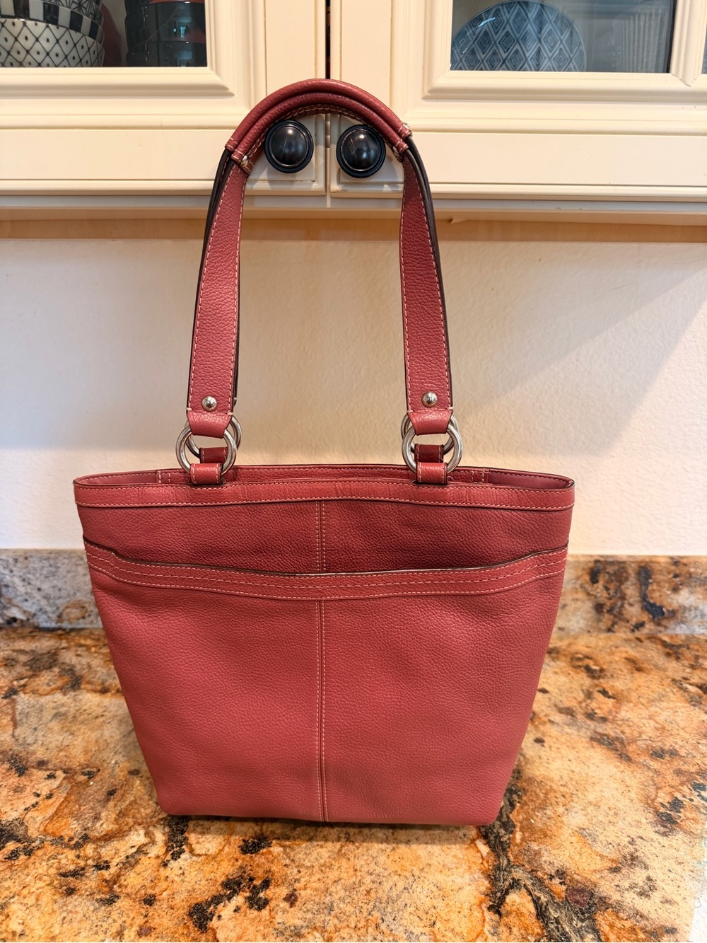 Coach Mauve/Rose Leather Tote - Picture 2 of 7